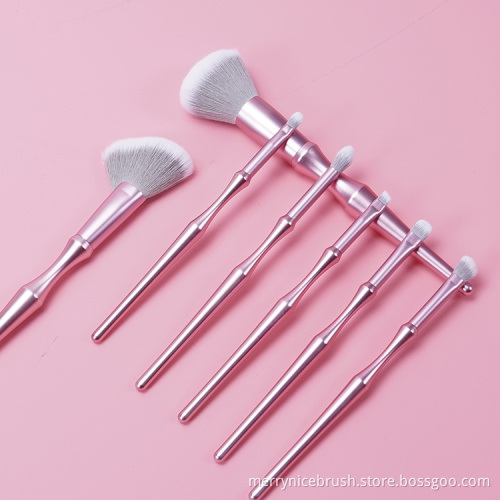 Merrynice new arrival private label pink 7Pcs makeup brush set custom makeup brushes